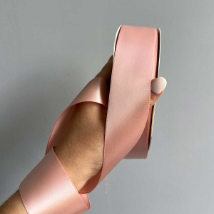 Лента атлас Ding Xin 4 см * 90 м - #0203 Персиковый. Photo 2